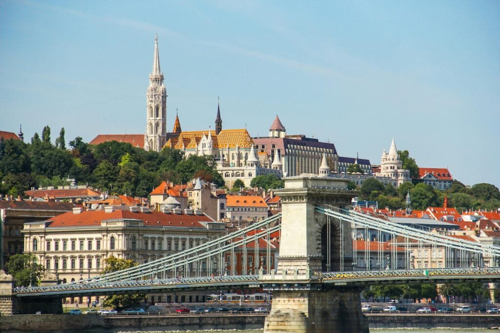 Chain Bridge in Budapest in Hungary